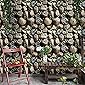 Wolpin Wall Stickers Wallpaper Decals Self Adhesive (45 x 500 cm) 3D Stone DIY, Multicolour