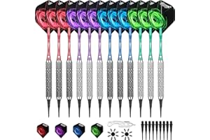 CyeeLife Soft tip Darts set 18g with 100 Plastic Points+Tool+12 Aluminium shafts+16 Flights,12pcs of 1 Packs