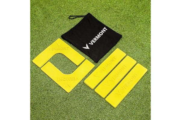 Vermont Lignes de Délimitation pour Courts de Tennis – Marqueurs de Terrain en Caoutchouc | Jaune Fluorescent | Usage Facile | Sac de Transport Haute Qualité Inclus