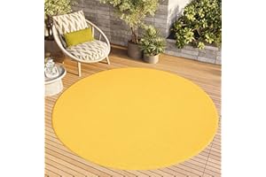 TAPISO Tappeto rotondo a pelo corto, per interni ed esterni, resistente ai raggi UV, tinta unita, per soggiorno, camera da letto, cameretta dei bambini, design moderno, Öko-Tex 160 x 160 cm