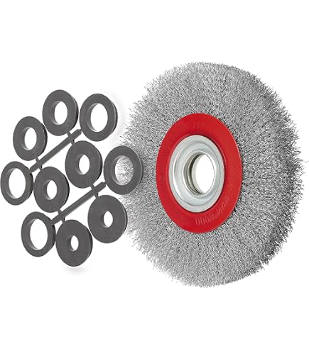 Uxcell Spazzola A Setole In Ottone A Ruota Per Utensile Rotante - 10 X 1/8 Pollici (25mm Gambo)