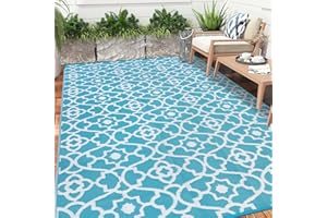 Enyhom Alfombra Impermeable para Exteriores, 180 x 270 cm, Grande, Reversible, para Camping, Resistente a los Rayos UV, Alfombra de jardín reciclada, Ligera