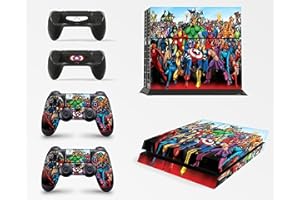 giZmoZ n gadgetZ Super Héros Autocollant Vinyle Autocollant PS4 Console Skin + 2 Skins de contrôleur