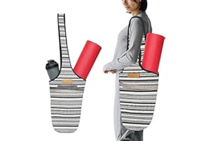 ALLEN & MATE 100% Cotton Unisex Yoga Mat Bag – Versatile Carrier with Mat Straps, Large Storage Pockets Fits Yoga & Pilates Mats
