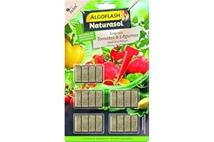 ALGOFLASH NATURASOL Bâtonnets Engrais Tomates et Légumes, Plantoir inclus, 20 bâtonnets, ABATBIO20