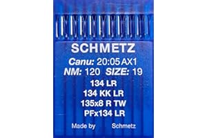10 Schmetz (redondo) de pistón piel coser agujas Sistema 134 KK LR (de la Industria) Nm 120 Size 19