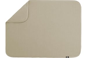 S&T INC. Abtropfmatte XL, sehr saugfähige Mikrofaser, Küchenthekenmatte, Abtropfunterlage für Geschirr, Utensilien, Töpfe und Pfannen, extra groß, 45,7 x 61 cm, reines Kaschmir