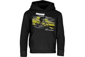 Baddery Fahrrad Pullover Kinder : Downhill Adrenaline - Sport Hoodie für Jungen und Mädchen - Outdoor Pulli Mountain Bike