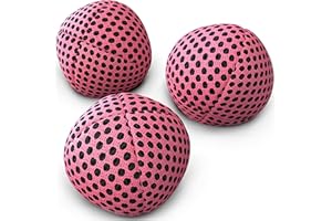 Speevers Juggling Balls Professional Set of 3 Fresh Design - Juggle Balls for Beginners, Kids, Adults - 2 Layers of Net Uni Color Carry Case Xballs (120g, Pink)