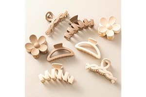 HBselect 8 Pcs Hair Clips, Non Slip Flower Claw Clips Strong Hold Hair Claw Large Hair Accessories with Multi-Styles for Thick Hair Hair Claw Clips for Women and Girls Straight, Curly & Wavy Hair