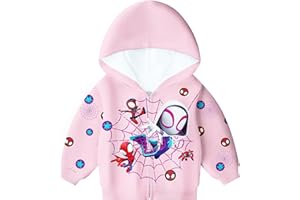 BERHANGO Spider Hoodies Gwen Girls Sweatshirts Kids Spidey Cartoon Jacket Coat 3-10Y