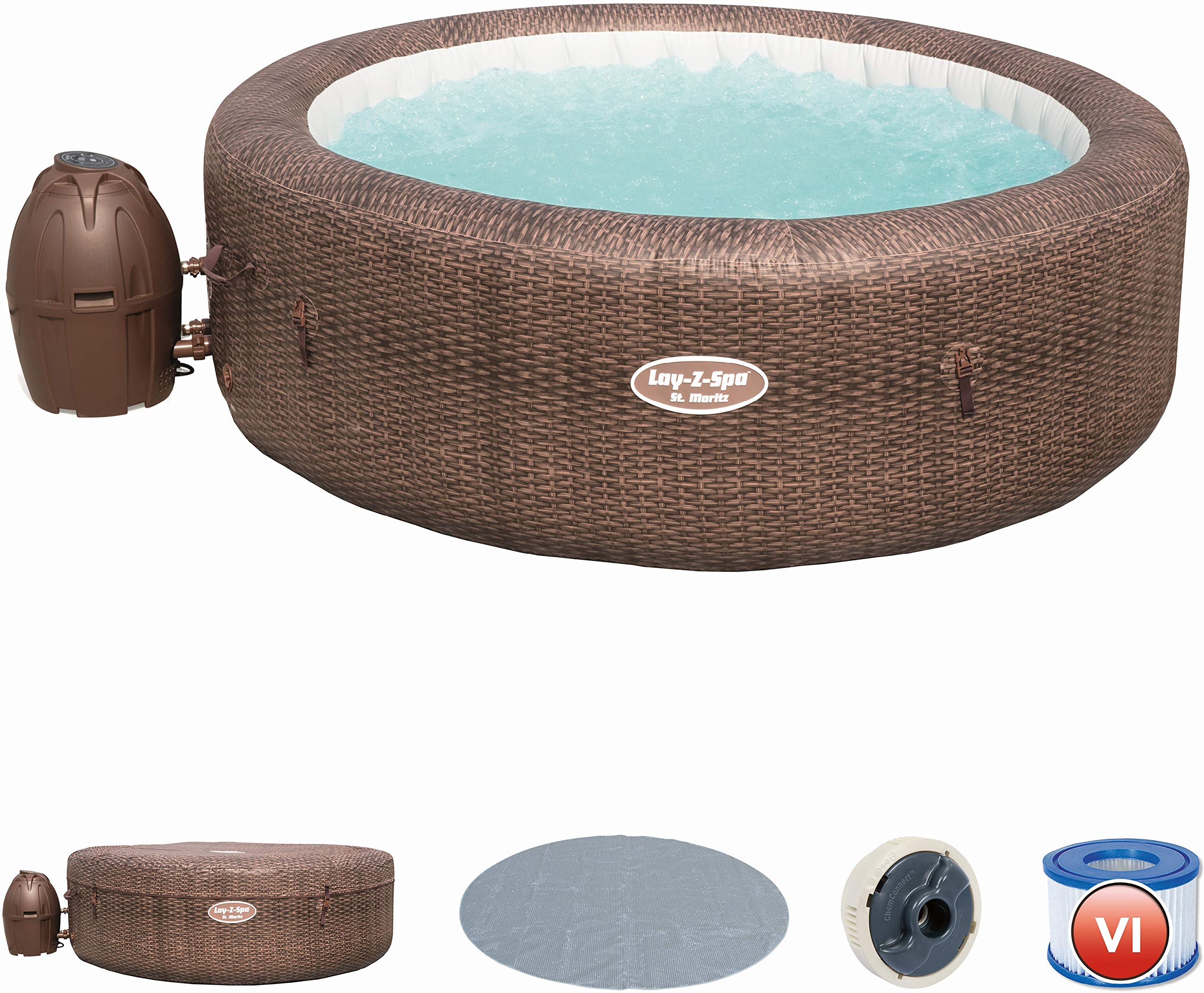 Bestway Lay-Z-Spa St. Moritz AirJet, Whirlpool rund aufblasbar mit Massagefunktion, 216x216x71 cm – Bild 5