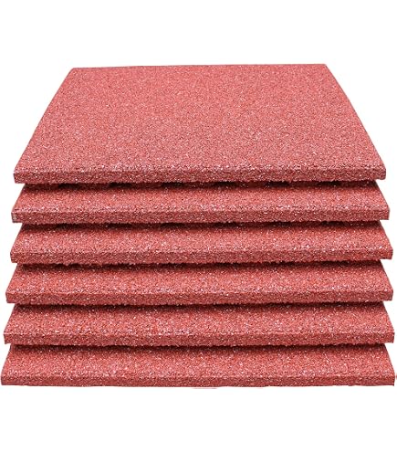 Fallschutzmatte Rot 50x50x2,5 Cm – Gummimatte Für Spielplatz, Garten & Fitness