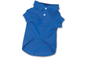 Zack & Zoey Cotton Polo Shirt for Dogs, 16" Medium, Nautical Blue