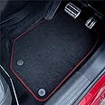 Premium Tufted Carpet Car Mats for Mitsubishi Outlander (2014-2021) PHEV Red Trim Velour Tailored Upgraded Comfort Enhanced Durability Water-Resistant Anti-Slip Hand-Finished with Clips
