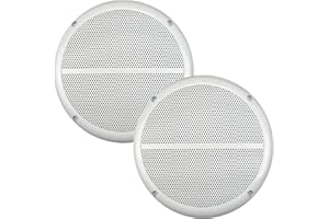 CHILITEC Altoparlanti impermeabili IP56, 28 mm, da incasso, piatti, diametro 16,5 cm (6,5"), per parete e soffitto, 2 pezzi, colore bianco