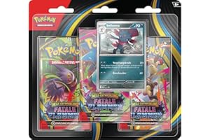 Pokémon-Sammelkartenspiel: 3er-Pack Mega-Entwicklung – Fatale Flammen: Snibunna (1 holografische Promokarte & 3 Boosterpacks)