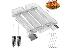 HAOYULUO Affumicatore Barbecue Portatile,Generatore Fumo Freddo con Manico,Con 2 Spazzola, 4 Ganci,per griglie, affumicatori e forni per affumicatura, riutilizzabili（Piazza）