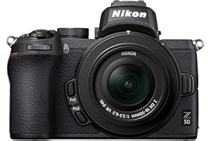 Nikon Z 50 KIT DX 16-50 mm 1:3.5-6.3 VR Kamera im DX-Format (20,9 MP, OLED-Sucher mit 2,36 Millionen Bildpunkten, 11 Bilder pro Sekunde, Hybrid-AF mit Fokus-Assistent, ISO 100-51.200, 4K UHD Video)