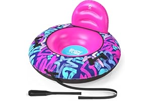 QPAU Tube à neige avec housse en toile de qualité supérieure pour enfants, tube à neige gonflable robuste de 111,8 cm (rose)