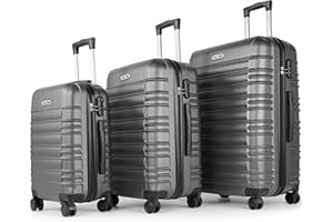 MoFut Large Suitcase, Travel Suitcase, Hard-Shell Suitcase, Trolley Suitcase with Wheels, with Password Lock, Suitcase with Telescopic Handle, darkgray