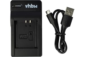 vhbw Ładowarka USB kompatybilna z Canon Ixus 185, aparat cyfrowy 190, kamera, akumulator Action Cam - ładowarka czarna