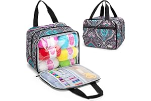 LoDrid Petit Sac à Tricoter, Sac de Rangement pour Fil au Crochet, Sac pour Kit de Démarrage à Tricoter, Organisateur de Fil pour Fournitures de Fil et de Crochet pour Débutant, Totem, Sac Uniquement