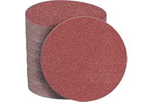 STEBRUAM 50 Piezas Discos de Lijas 150mm,Grano Cada 120 Lija Circular con sin Agujeros juego de discos Abrasivos de 6 pulgadas para Lijadora Orbital