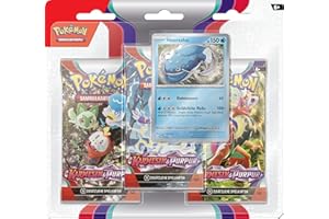 POKEMON Pokémon-Sammelkartenspiel: 3er-Pack Karmesin & Purpur - Heerashai (3 Boosterpacks & 1 holografische Promokarte)