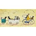 Sam Toft WDC91115-Multi Coloured- The Doggie Taxi Service Canvas Print, Multi Coloured, 30 x 60cm