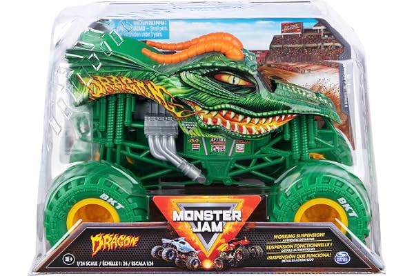 Monster Jam, Camion Monstre Officiel Dragon Monster, véhicule Collector moulé sous Pression, échelle 1:24, Jouets pour Enfants pour garçons à partir de 3 Ans