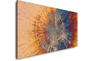 PAUL SINUS ART Tableau abstrait - 120 x 60 cm - Impression sur toile panoramique - Format XXL - Décoration murale pour salon et appartement