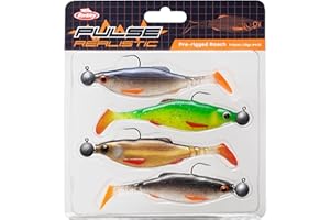 Berkley Pulse Realistic Roach Prerigged Soft Bait Shad with Jig Head - Ultra Realistic Shape and Action for Predator Fishing - Pike, Zander, Perch