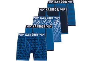 Kandor mens boxers – boxer shorts for men multipack of 5 comfortable stretch cotton men’s underwear trunks, colourful & black underpants, multi pack man briefs