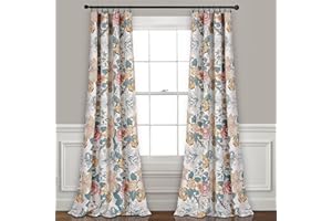 Lush Decor Sydney Curtains Blackout Window Panel Set for Living Room Dining Room Bedroom 95" x 52" Blue and Yellow L Blue and Yellow