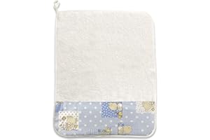 Panini Tessuti, Asciugamano Grande (43x54 cm) Fantasia per asilo e scuola materna- 100% cotone- Made in Italy Set Asilo Da Ricamare per la pappa e la merenda Orsetti Api Azzurro