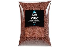 ZOMA VULC Lapillo vulcanico per piante 3/5 mm, migliora drenaggio e composizione del substrato, Ideale per bonsai, piante Grasse e giardino - Made in Italy - 2L