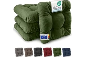 ‎BEAUTISSU Beautissu 4er Set Premium Stuhlkissen 40x40 cm Dunkelgrün – UV-beständig & Robust Sitzkissen Outdoor 8 cm dick Polster für Balkonstühle – Gartenstuhl Sitzpolster Stuhl Kissen Indoor – HighLux SK
