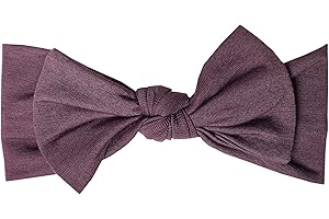 Copper Pearl Baby Stretchy Soft Knit Headband Bow "Plum"