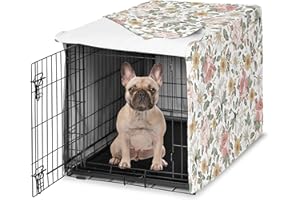 Sweet Jojo Designs 30in. Small/Medium Dog Crate Cover (Boho Vintage Floral) for Girls Pet Cage, Kennel Covers (Bohemian, Shabby Chic, Rose, Flower, Elegant, Wildflower, Farmhouse, Pink, Yellow, Green)