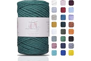 Makromecity Makramee Garn 3mm x 100m Premium Single Twisted Macrame Cord Baumwollgarn für Handwerk Schlüsselanhänger Wohndekorationen Platzteller Umhängetasche Handtasche Runner