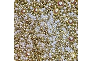 CAKE N BAKE Metallic/Shimmer Balls Edible Cupcake Cake Topper Sprinkles (35g Pouch) (White & Gold) (35g)
