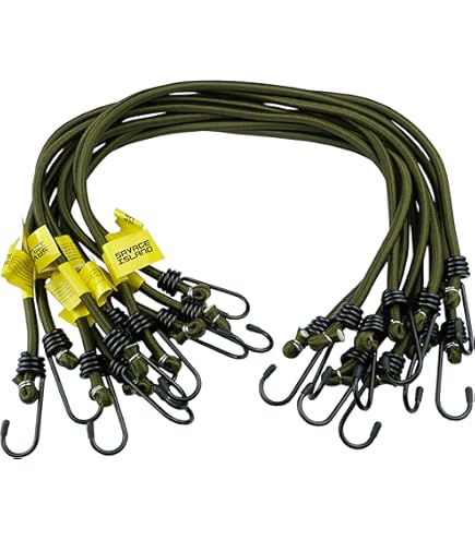 Set Di 12 Corde Elastiche Extra Forti MAGMA Con Ganci - 60cm Nere Per Auto, Campeggio E Outdoor - Foto 7