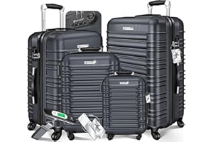 KESSER® Set di 4 valigie da viaggio - trolley - valigie rigide - bagaglio da viaggio - valigie a guscio rigido S-M-L-XL