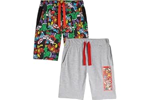 Marvel Boys Shorts, Sports Shorts with Avengers Iron Man Captain America Hulk and Thor, Casual Summer Jogger Shorts, Gifts for Boys Teenagers