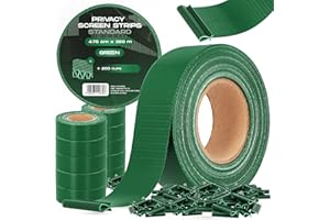 INSTALGURU Valla Tiras Protectora Privacidad Pantalla Proteción 4,75 cm x 350 m Opaca Anti-UV Resistente Viento Sol Balcones Jardines Tiras de Sujeción 200 Clips Fijación