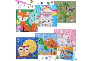 LYJOW 6er Diamond Painting Kinder Tiere 5D DIY Diamant Malerei Bilder Set Full Zubehör Glitzersteinchen Painting Kleine Mädchen Junge Geburtstag Festival Geschenke Home Wanddekoration Crystal Art Craft Kits