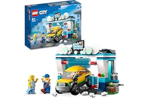 LEGO 60362 City La Station de Lavage, Jouet pour Enfants Dès 6 Ans, Garçons, Filles, Set avec Brosses à Laver Rotatives, Voiture et 2 Minifigurines, Petite Idée Cadeau