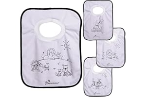 Dreambaby Terry Cloth Pullover Baby Bibs - Super Absorbent for Feeding and Drooling Toddlers - Jungle, 4 PACK, G537