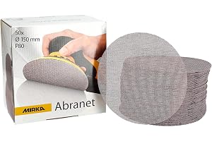 Mirka Abranet sliprondell med nät Ø 150 mm kardborreband/korn P80 / 50 st/för slipning av trä, spackel, lack, plast / 5424105